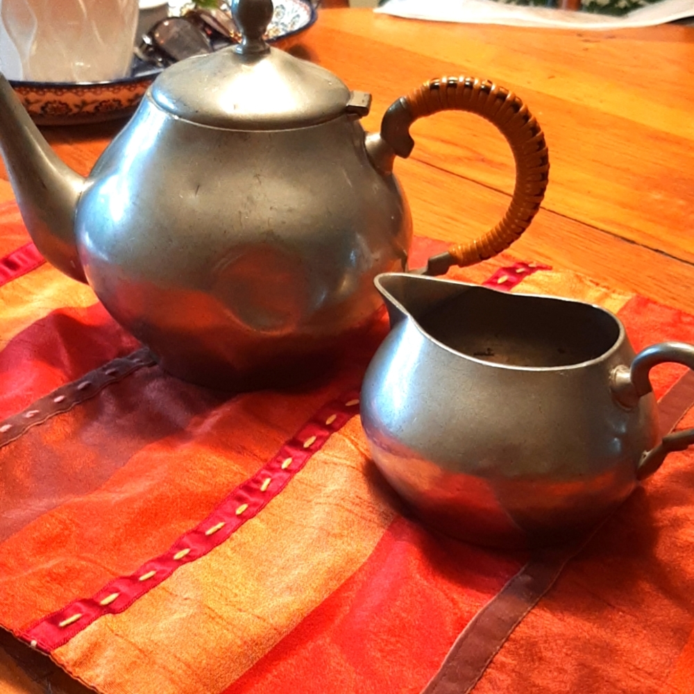 Vintage Dutch Pewter Pair